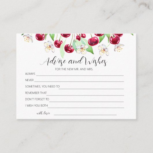Cherry Much Weddenschap en wensen Informatiekaartje (Voorkant)