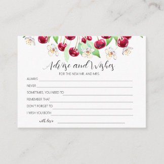 Cherry Much Weddenschap en wensen Informatiekaartje