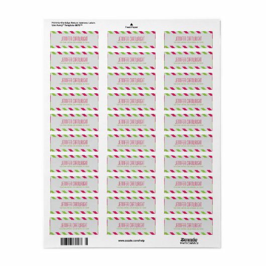 Cherry n Limoen Airmail Return Address Label (Full Sheet)