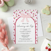 Cherry On Top Baby Shower Coquette Bow Kaart