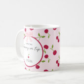 Cherry On Top Baby Shower Coquette Pink Cute Koffiemok (Voorkant links)