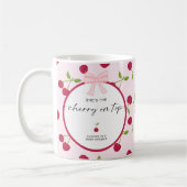 Cherry On Top Baby Shower Coquette Pink Cute Koffiemok (Links)