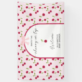 Cherry On Top Baby Shower Coquette Welcome Spandoek (Verticaal)