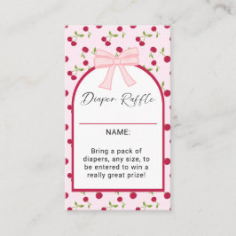 Cherry On Top Baby Shower Diaper Raffle Game Visitekaartje