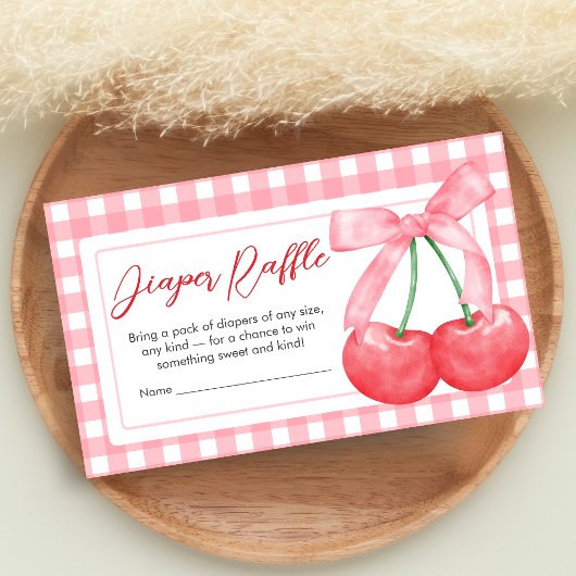 Cherry on Top Baby Shower Diaper Raffle Informatiekaartje