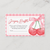 Cherry on Top Baby Shower Diaper Raffle Informatiekaartje (Voorkant)