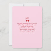 Cherry on Top Baby Shower Girl Invitation Kaart (Achterkant)