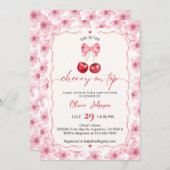 Cherry On Top Baby Shower Invitation Feestdagenkaart (Voorkant / Achterkant)