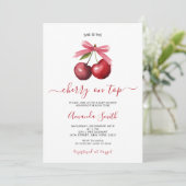 Cherry on Top Baby shower Invitation Kaart (Staand voorkant)