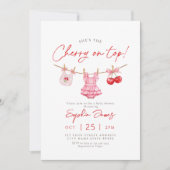Cherry on Top Baby Shower Kaart (Voorkant)