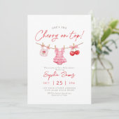 Cherry on Top Baby Shower Kaart (Staand voorkant)