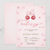 Cherry On Top Baby Shower Kaart (Voorkant / Achterkant)