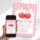 Cherry on Top Baby Shower Kaart