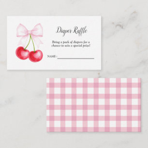Cherry on Top Baby shower Luier Raffle Ticket Informatiekaartje