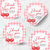 Cherry on Top Baby Shower Ronde Sticker