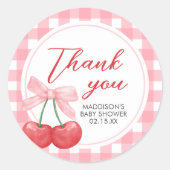 Cherry on Top Baby Shower Ronde Sticker (Voorkant)