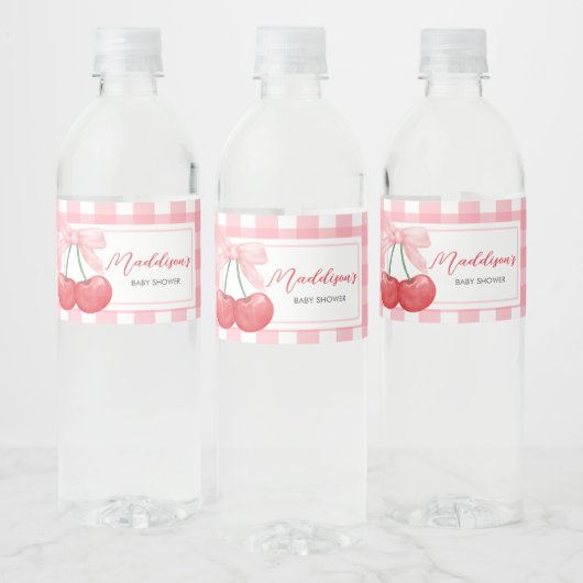 Cherry on Top Baby Shower Waterfles Etiket (Flessen)
