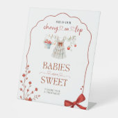 Cherry on Top Baby's zijn zoet Reclamebord Met Voetstuk (Voorkant)