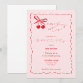 Cherry On Top Bachelorette Party invitation Kaart (Voorkant / Achterkant)