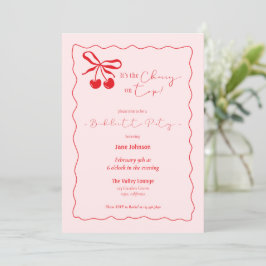 Cherry On Top Bachelorette Party invitation Kaart