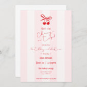 Cherry On Top Birthday Celebration Invitation Kaart (Voorkant / Achterkant)