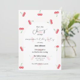 Cherry On Top Birthday Invitation Kaart