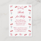 Cherry On Top Blossom Pink Bow Boeken voor Baby Informatiekaartje (Voorkant)