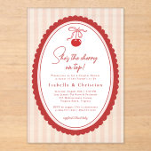 Cherry on Top Bow All in One Couples Shower Acryl Uitnodigingen (Voorkant)