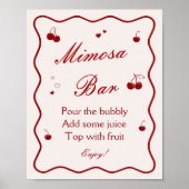 Cherry On Top Bridal Shower Mimosa Bar Poster (Voorkant)