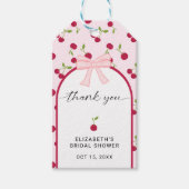 Cherry On Top Bruidsfeest Coquette Roze Schattig Cadeaulabel (Voorkant)