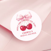 Cherry on Top Bruidsfeest Ronde Sticker