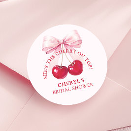 Cherry on Top Bruiloftsfeest Ronde Sticker
