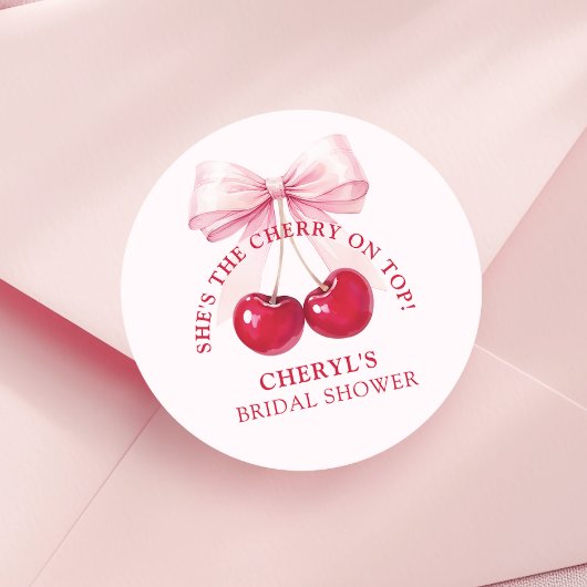 Cherry on Top Bruiloftsfeest Ronde Sticker