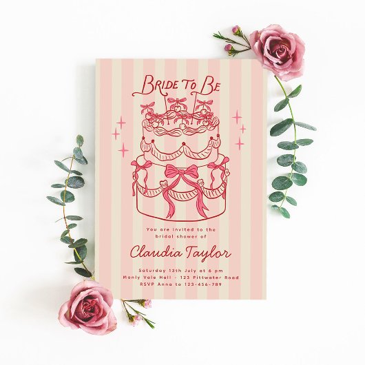 Cherry on Top Cake Chic Bruiloftsborrel Kaart
