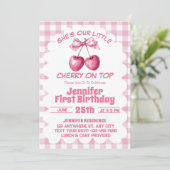 Cherry On Top Coquette 1e verjaardagsfeestje Kaart (Staand voorkant)