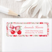 Cherry on Top Coquette Baby shower Adreslabel Etiket (Insitu)