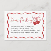 Cherry On Top Coquette Baby shower Boeken voor Bab Informatiekaartje (Voorkant)
