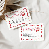 Cherry On Top Coquette Baby shower Boeken voor Bab Informatiekaartje