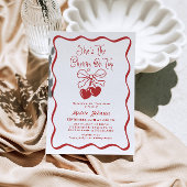 Cherry on Top Coquette Baby shower Uitnodiging