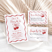 Cherry on Top Coquette Baby shower Uitnodiging