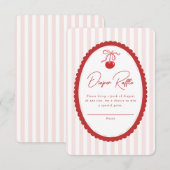 Cherry on Top Coquette Bow Baby Shower Informatiekaartje (Voorkant / Achterkant)