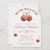 "Cherry on Top" Coquette Waterverf Baby shower Kaart (Voorkant)