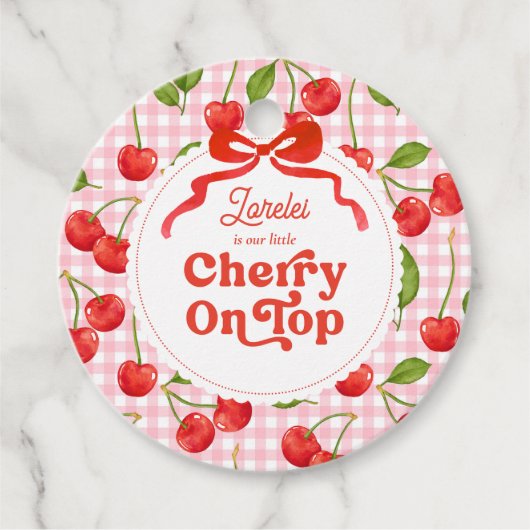 Cherry on Top Favoriete Tag Bedankjes Labels (Voorkant)