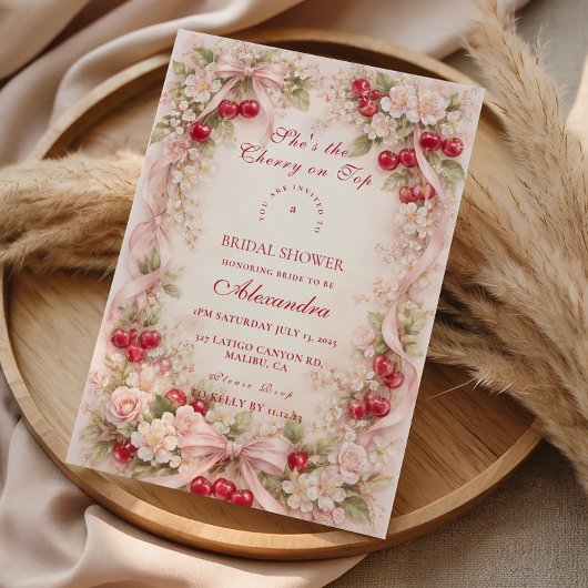 Cherry On Top Garden Romance Bridal Shower Kaart
