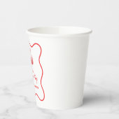 Cherry on Top Pink Bow Bachelorette Papieren Bekers (Links)