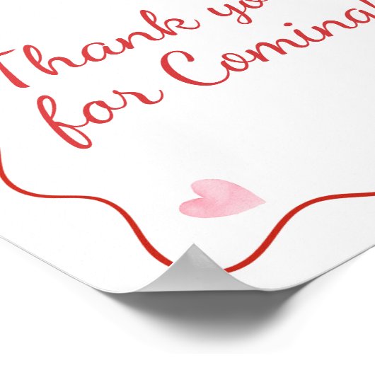 Cherry on Top Pink Bow Bedankt voor je komst Poster (Hoek)