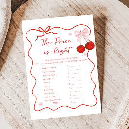 Cherry on Top Pink Bow Shower Price is Right Game