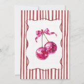 Cherry On Top Pink Disco Balls Bridal Shower Kaart (Achterkant)