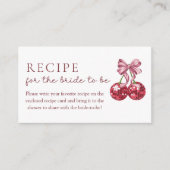 Cherry On Top Recept voor de bruid te zijn Informatiekaartje (Voorkant)