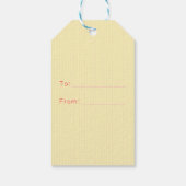 Cherry On Top Retro Pinstripe Valentine Red Yellow Cadeaulabel (Achterkant)